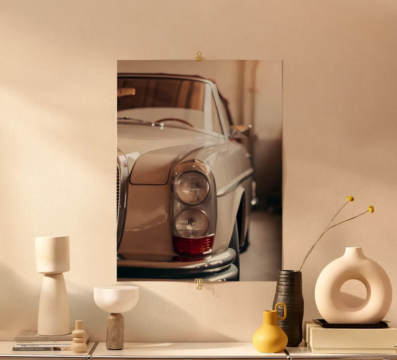 Creme Oldtimer Poster von CAR EDITION