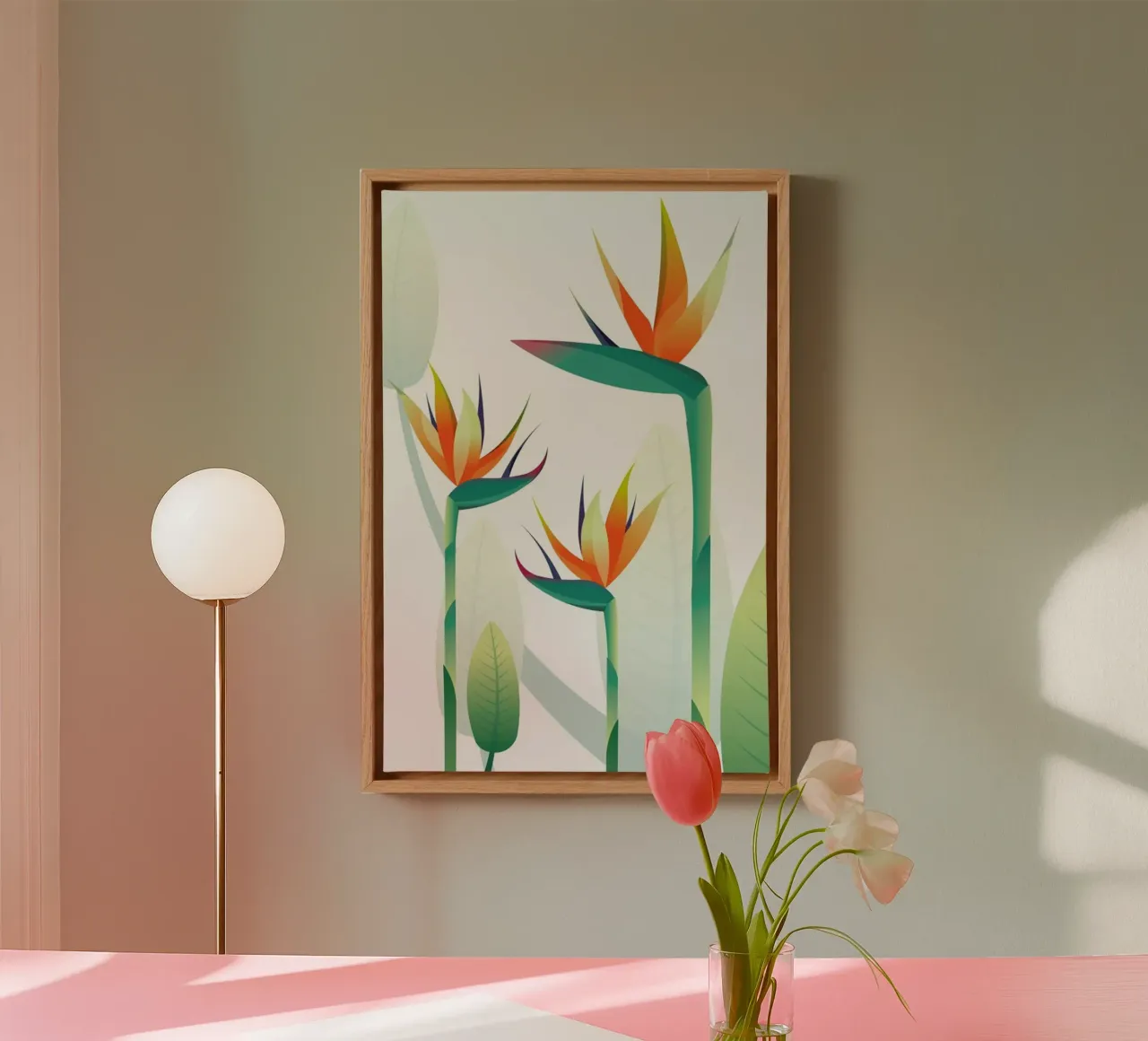 Strelitzia tela con Cornice a cassetta da Sabrina Ziegenhorn