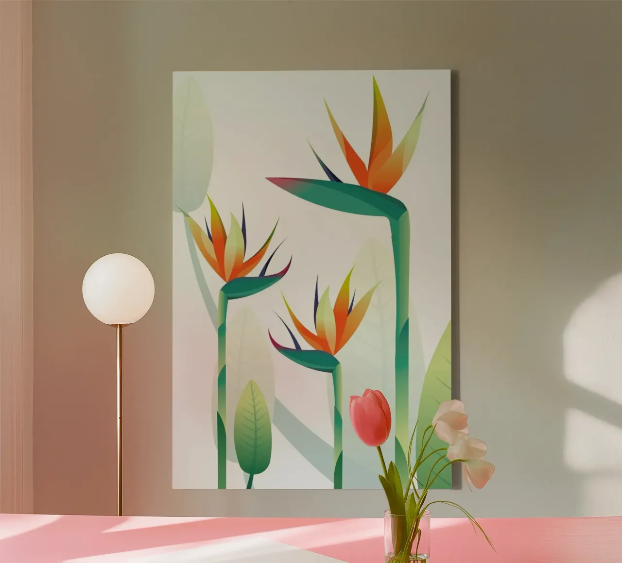 Strelitzia tela con Cornice a cassetta da Sabrina Ziegenhorn