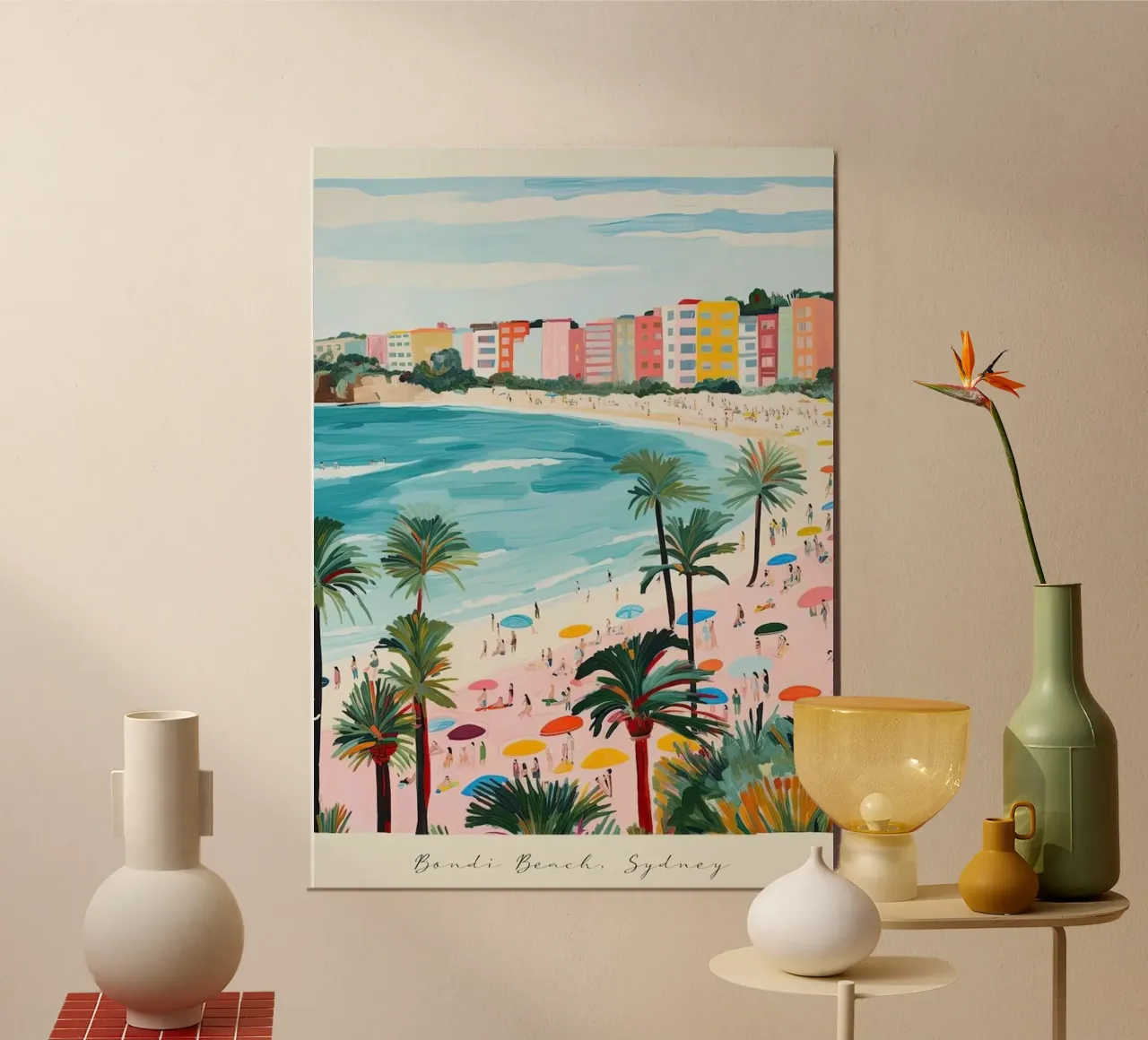 Bondi Beach, Sydney, Australia, Matisse And Rousse style poster con telaio in plastica da Trending Art Company