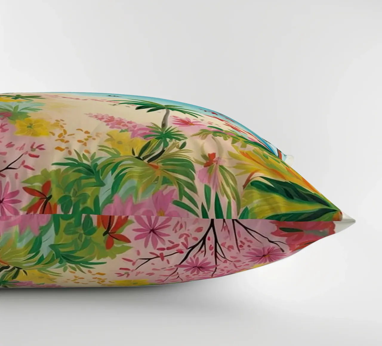 Half Moon Bay, Antigua, Matisse And Rousseau Style cuscino da Trending Art Company