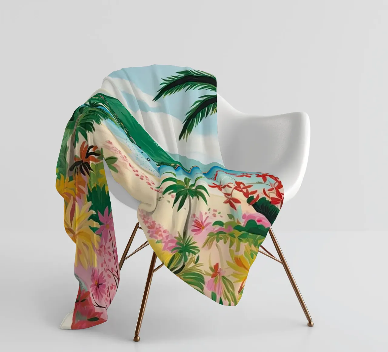 Half Moon Bay, Antigua, Matisse And Rousseau Style coperta in pile da Trending Art Company