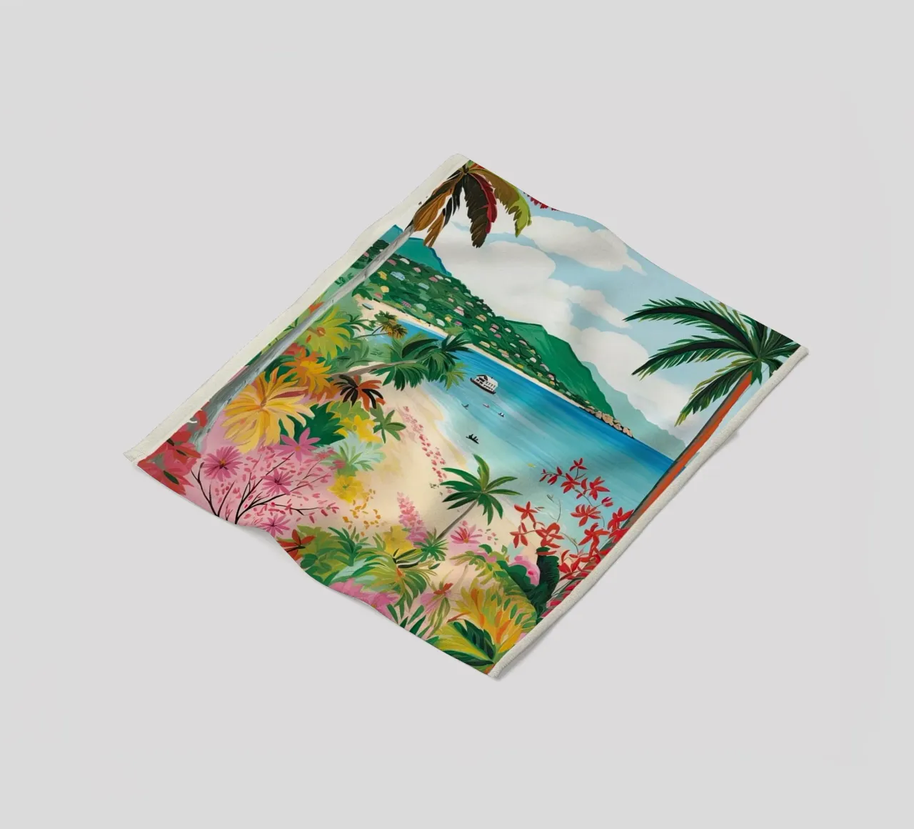 Half Moon Bay, Antigua, Matisse And Rousseau Style coperta in pile da Trending Art Company