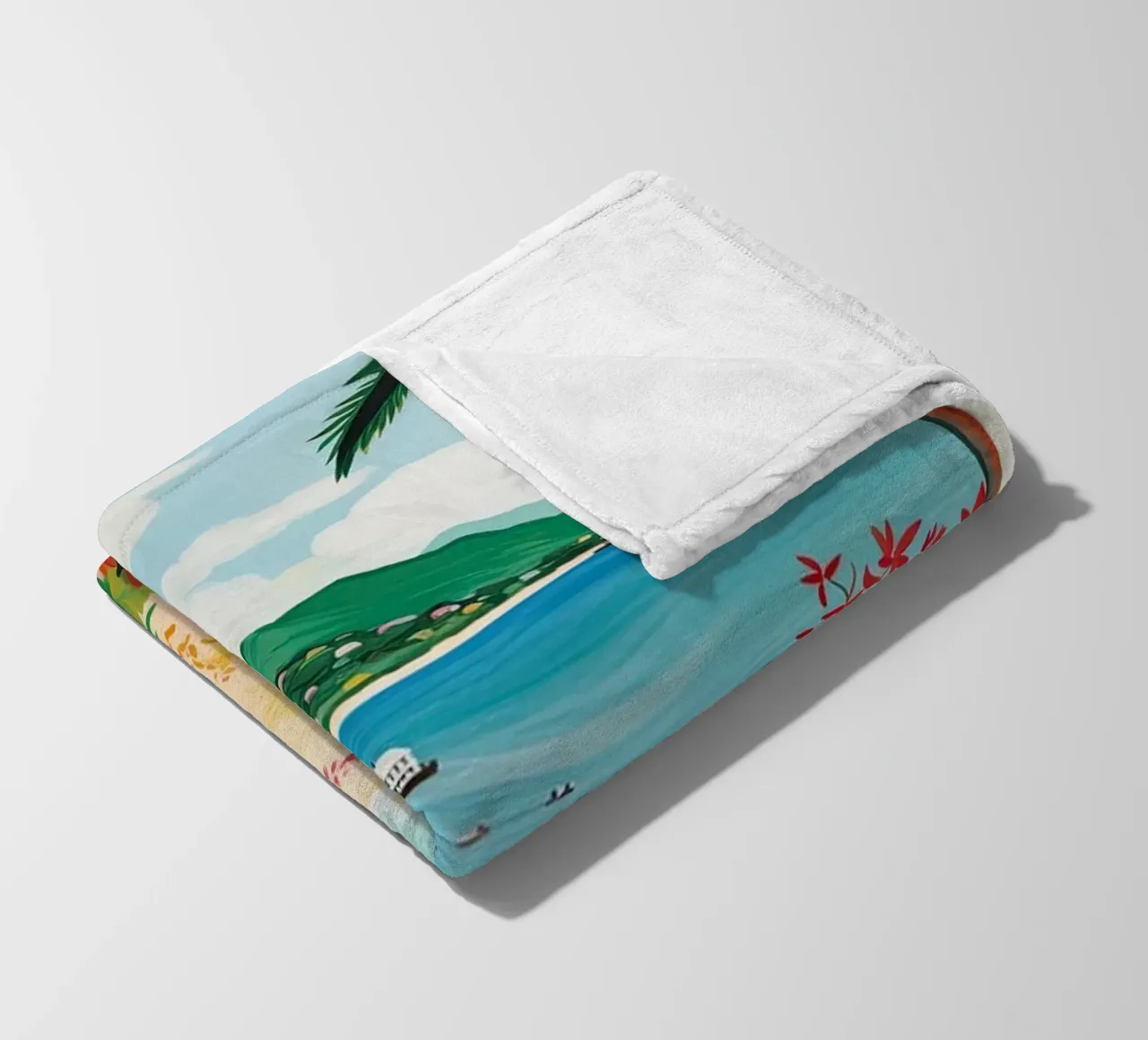 Half Moon Bay, Antigua, Matisse And Rousseau Style coperta in pile da Trending Art Company