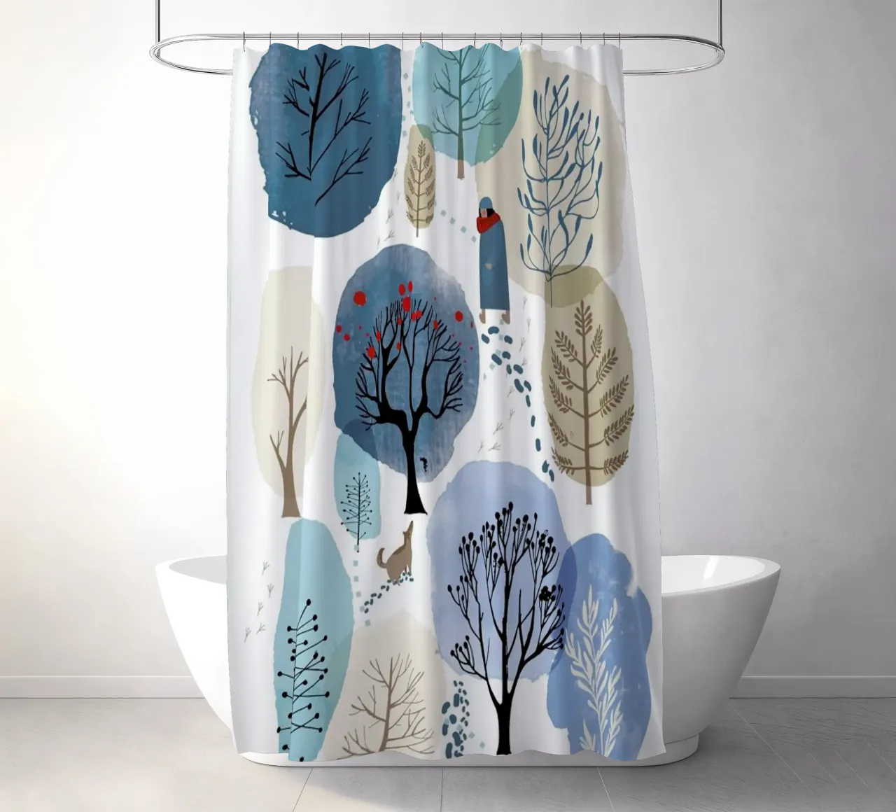 Winter Forest shower curtain by Little Flourishes