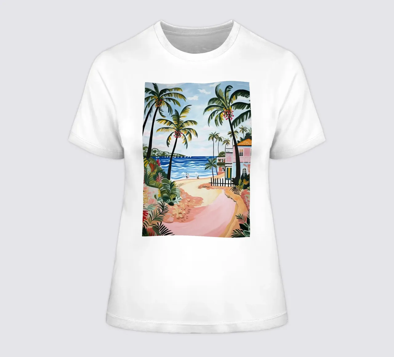 Palm Beach, Australia, Matisse And Rousseau Style women's fitted t-shirt by Trending Art Company