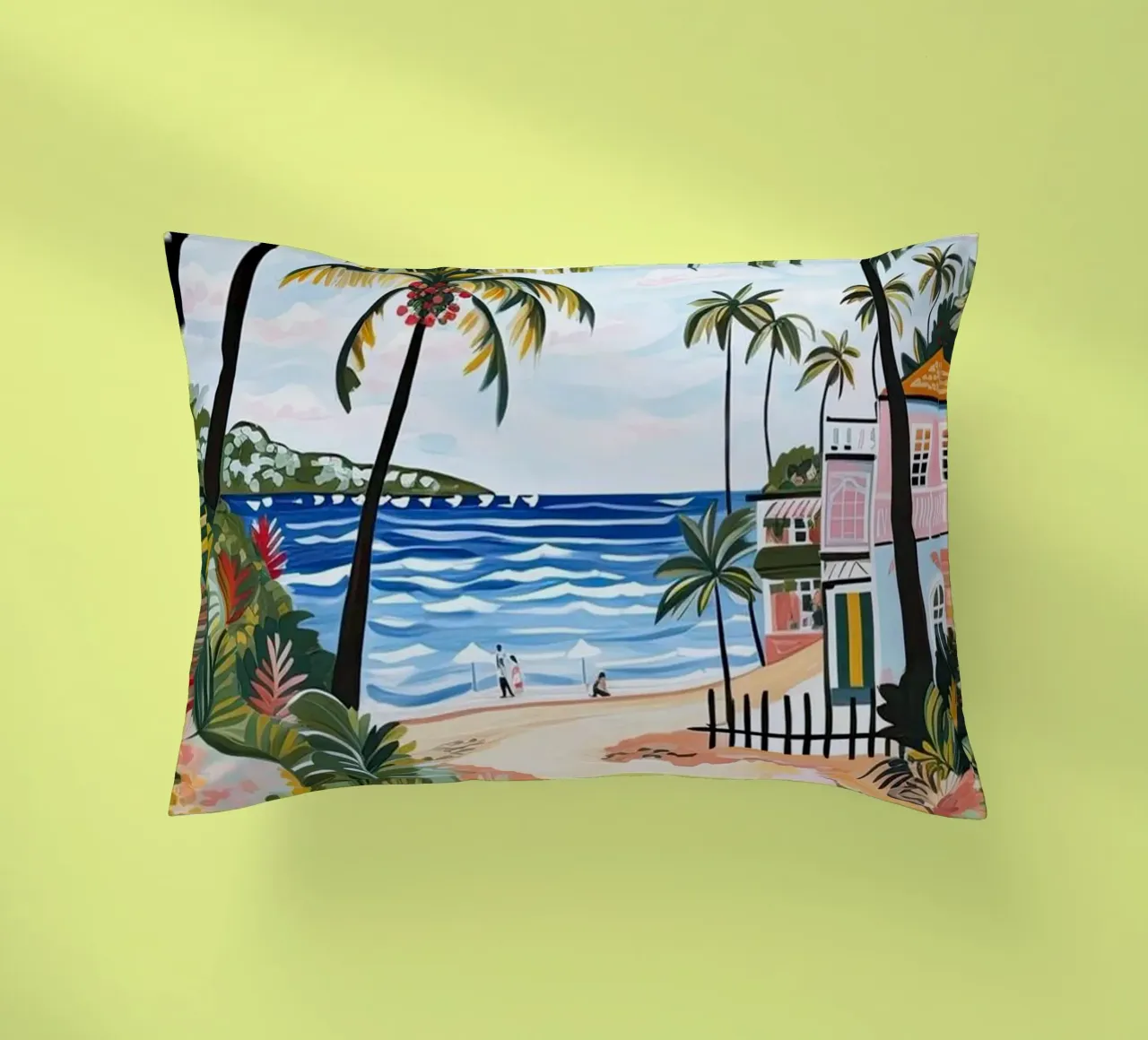 Palm Beach, Australia, Matisse And Rousseau Style cuscino da Trending Art Company