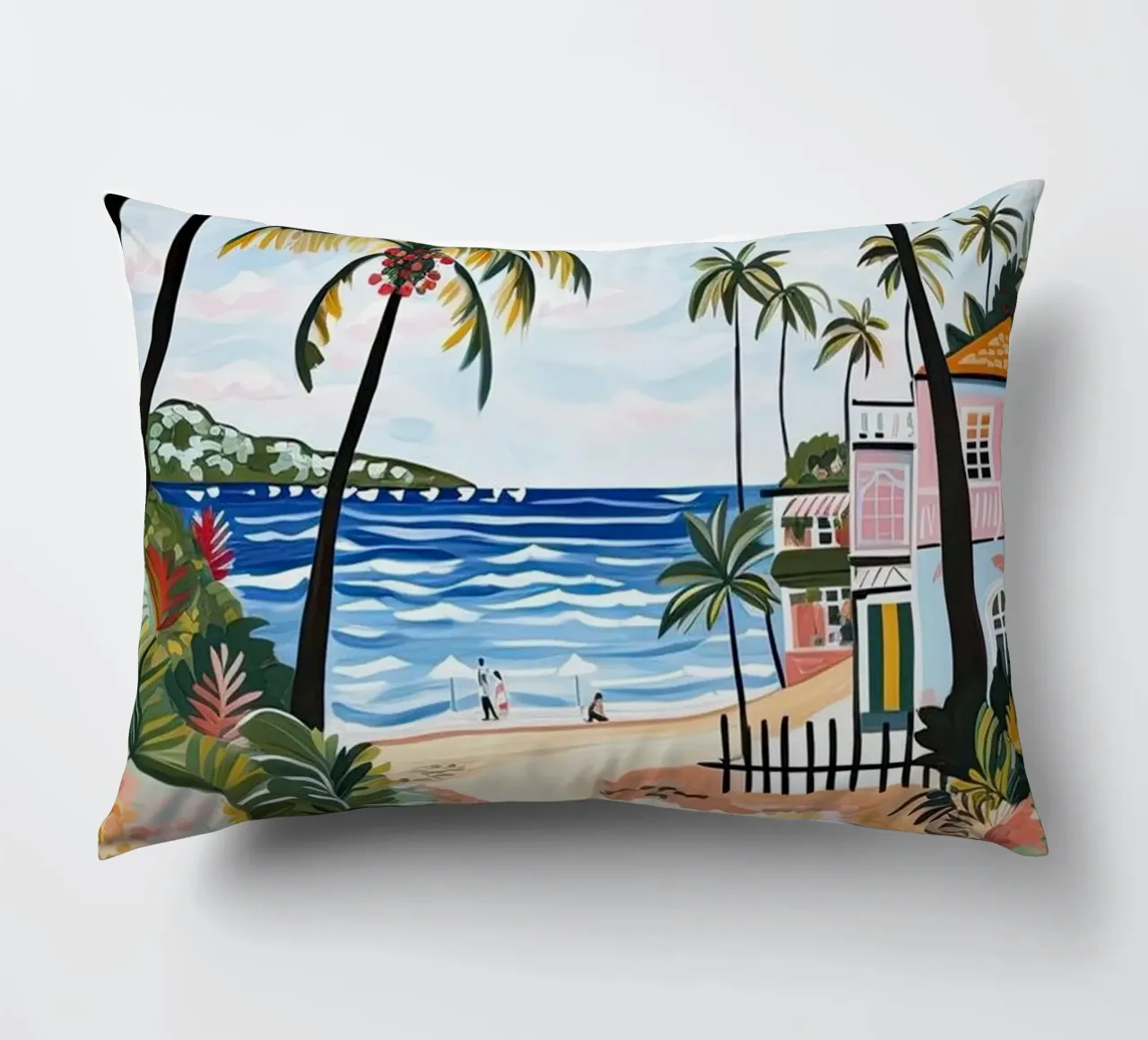 Palm Beach, Australia, Matisse And Rousseau Style cuscino da Trending Art Company