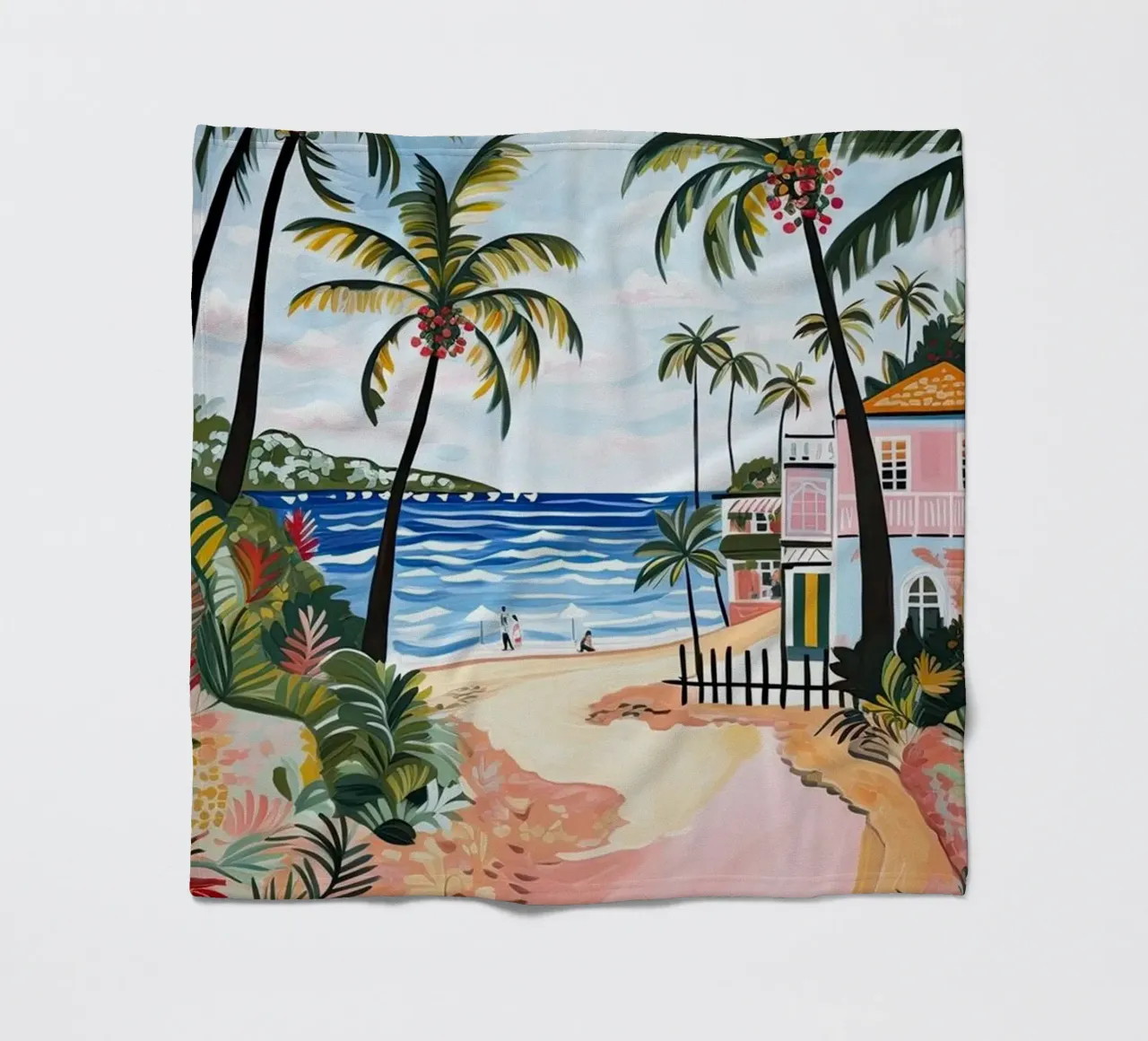 Palm Beach, Australia, Matisse And Rousseau Style coperta in pile da Trending Art Company