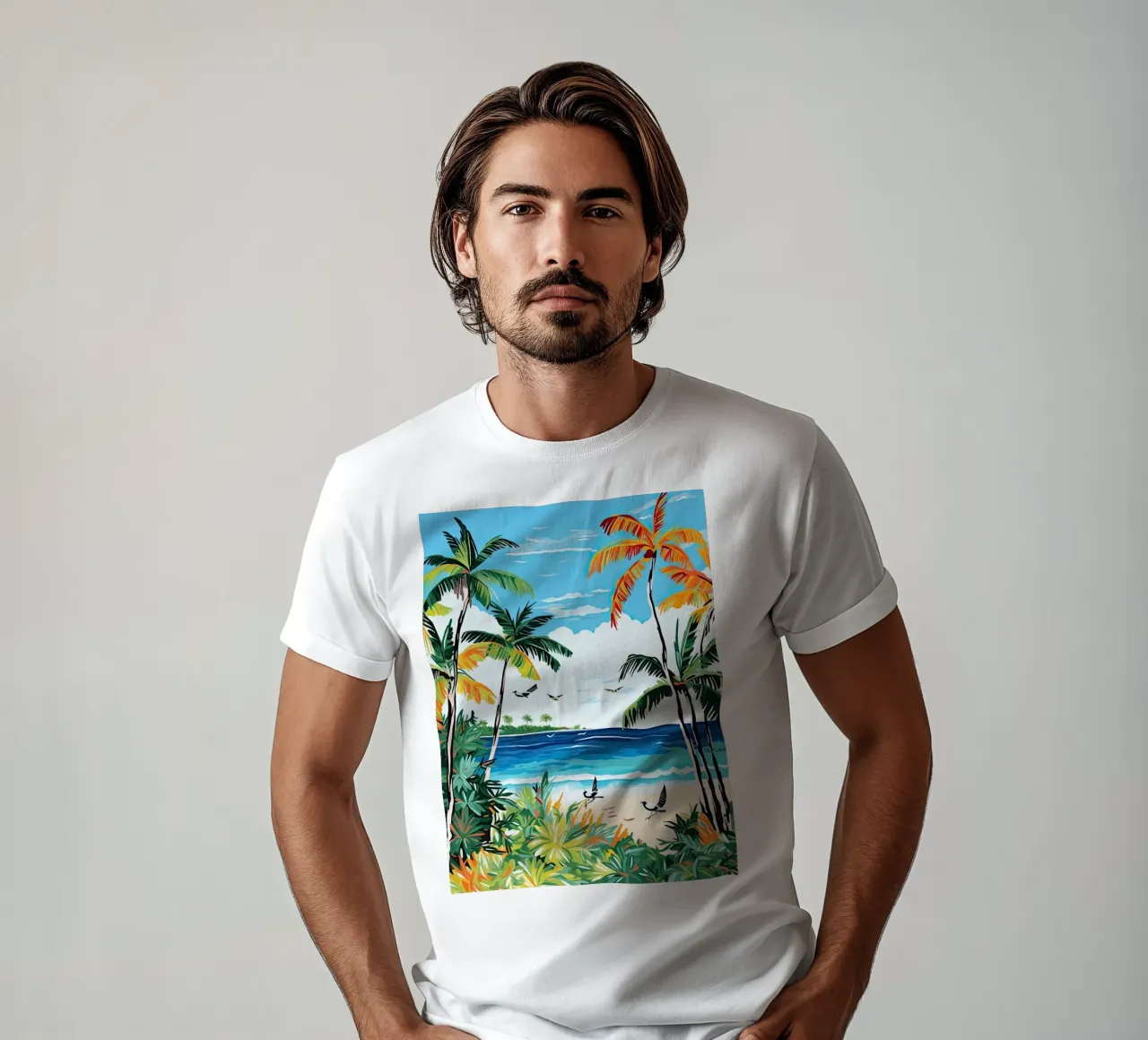 Eagle Beach, Aruba, Matisse And Rousseau Style t-shirt da Trending Art Company