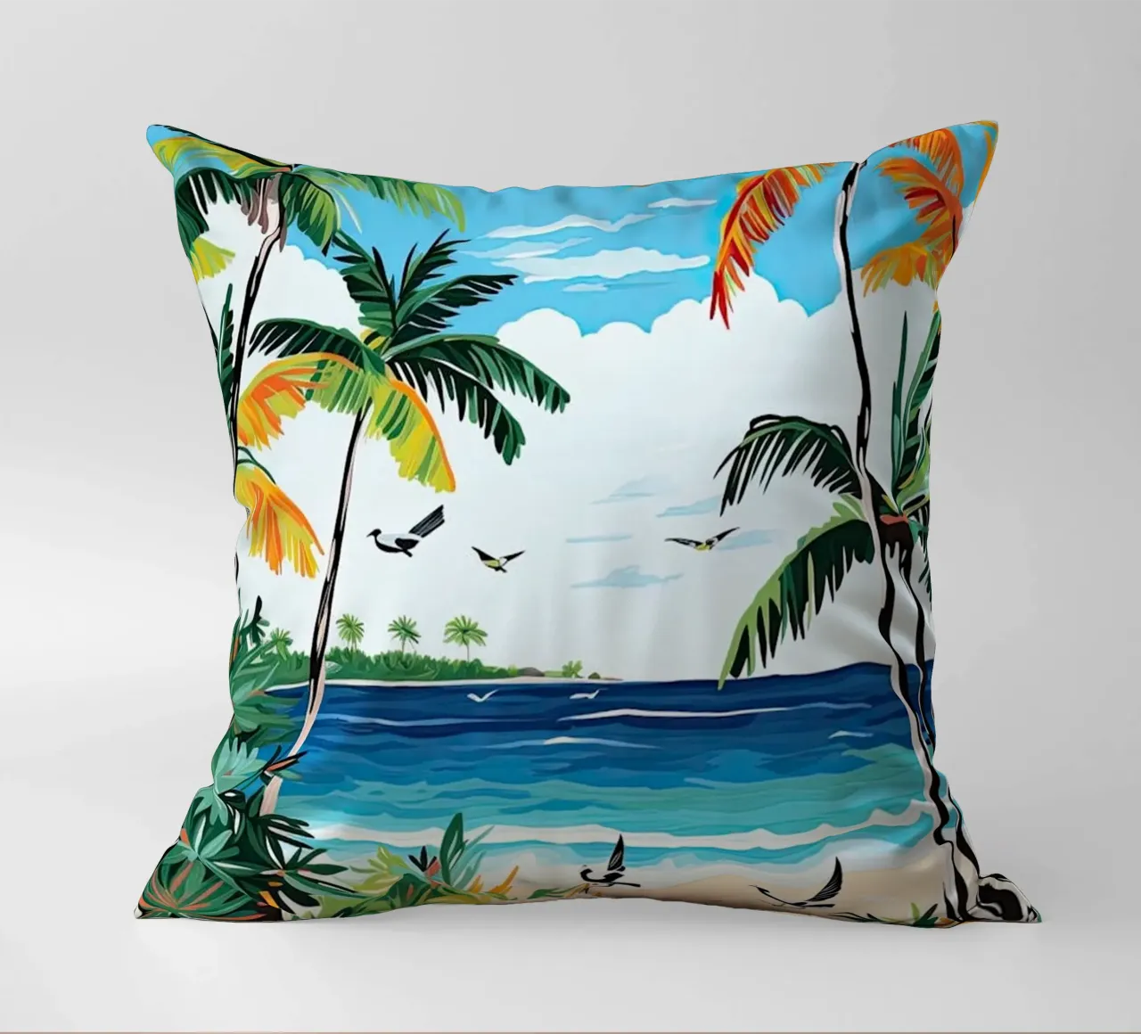 Eagle Beach, Aruba, Matisse And Rousseau Style cuscino da Trending Art Company
