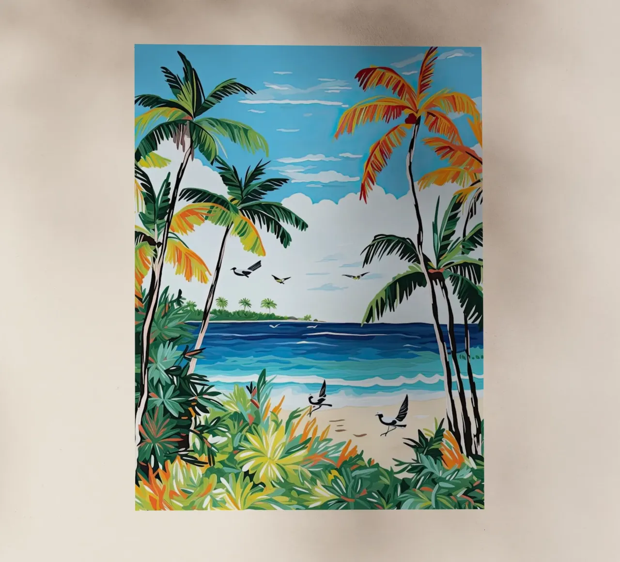 Eagle Beach, Aruba, Matisse And Rousseau Style pellicola backlit da Trending Art Company