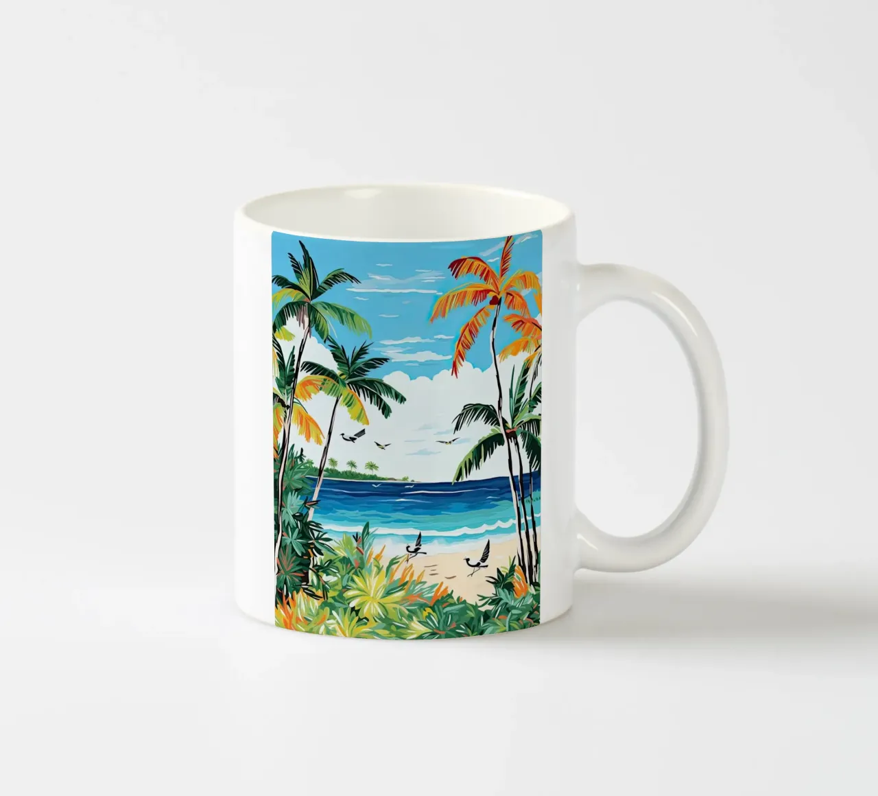 Eagle Beach, Aruba, Matisse And Rousseau Style tazza in ceramica da Trending Art Company