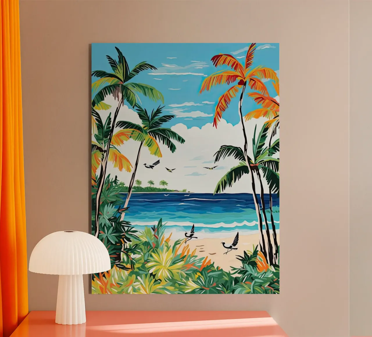 Eagle Beach, Aruba, Matisse And Rousseau Style alluminio dibond da Trending Art Company
