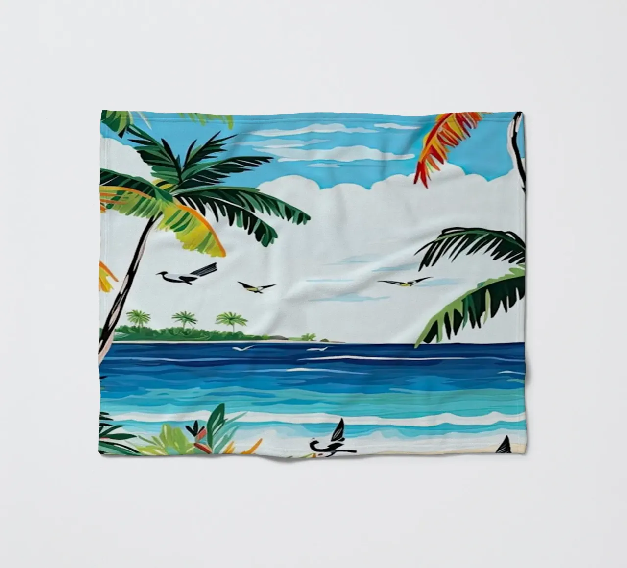 Eagle Beach, Aruba, Matisse And Rousseau Style coperta in pile da Trending Art Company