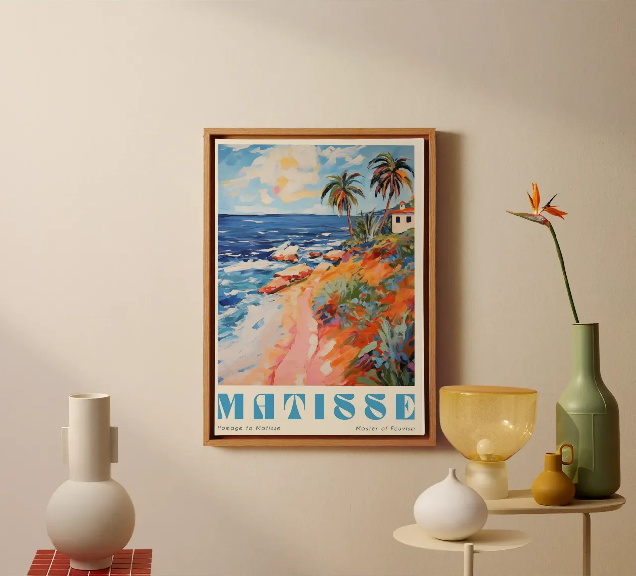 Matisse Mediterranean canvas met Baklijst van Trending Art Company