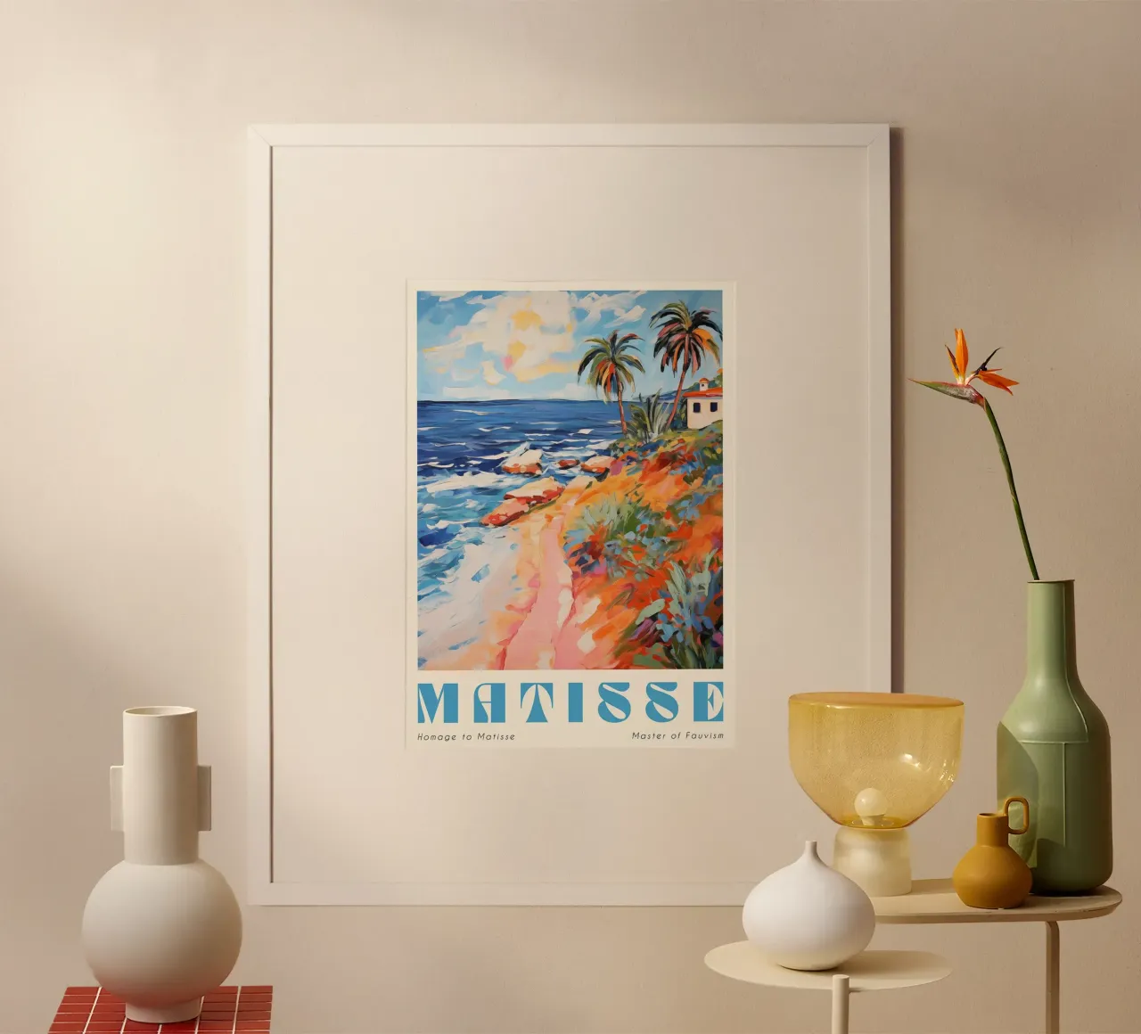 Matisse Mediterranean poster con telaio in legno da Trending Art Company