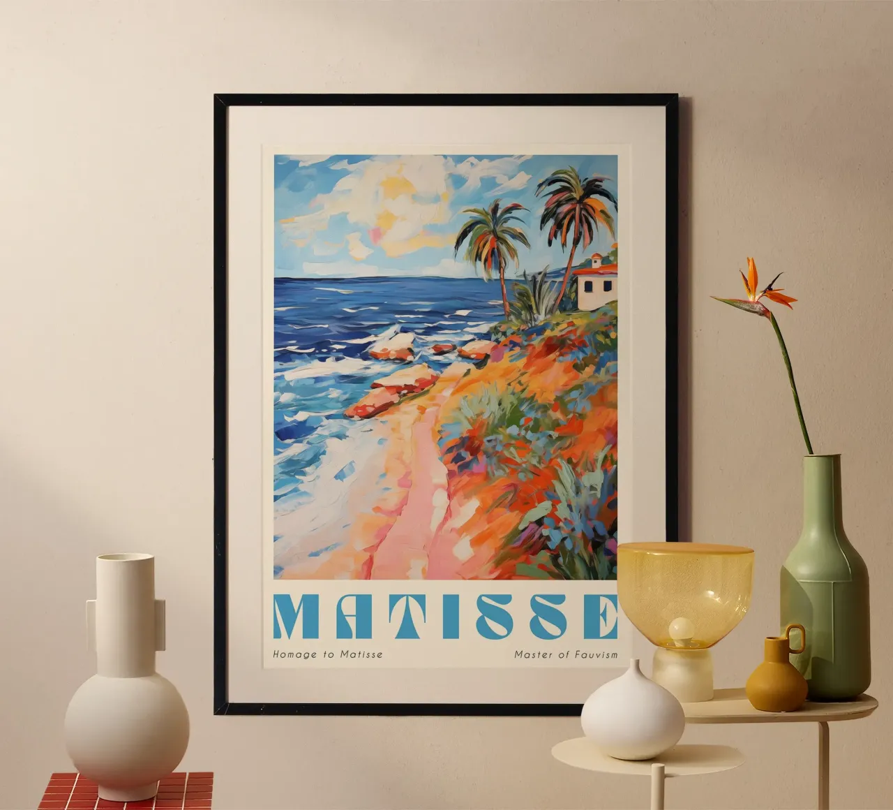 Matisse Mediterranean poster con telaio in legno da Trending Art Company