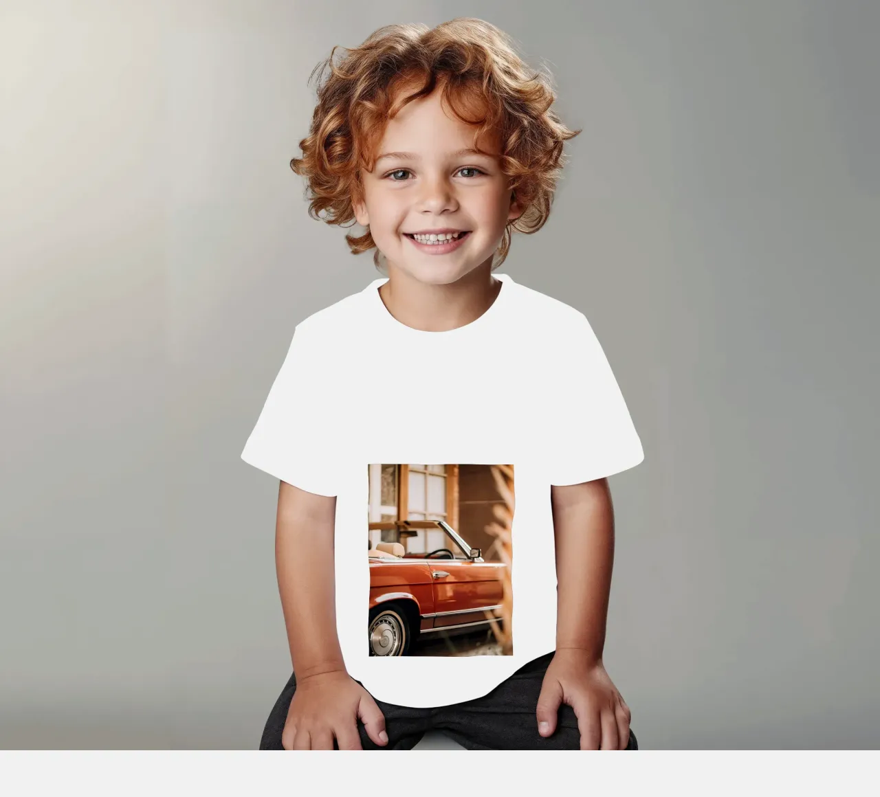 Red Classic Car Kinder T-Shirt von CAR EDITION