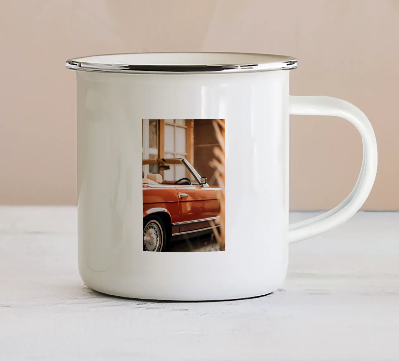 Auto d'epoca rossa tazza in smalto da CAR EDITION