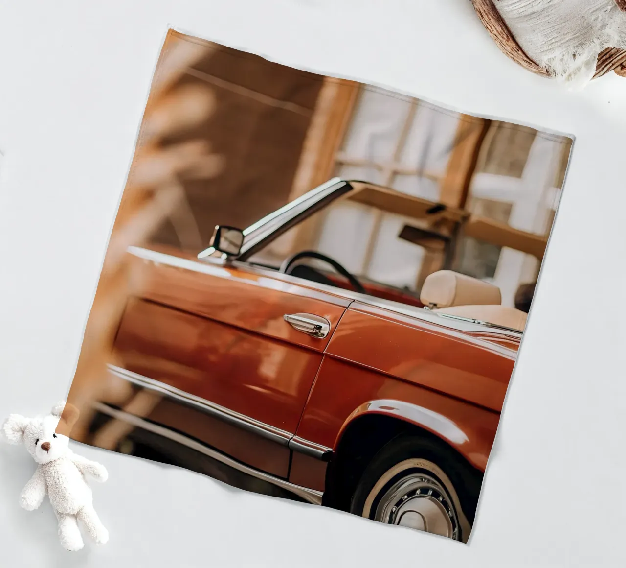 Roter Oldtimer Fleecedecke von CAR EDITION