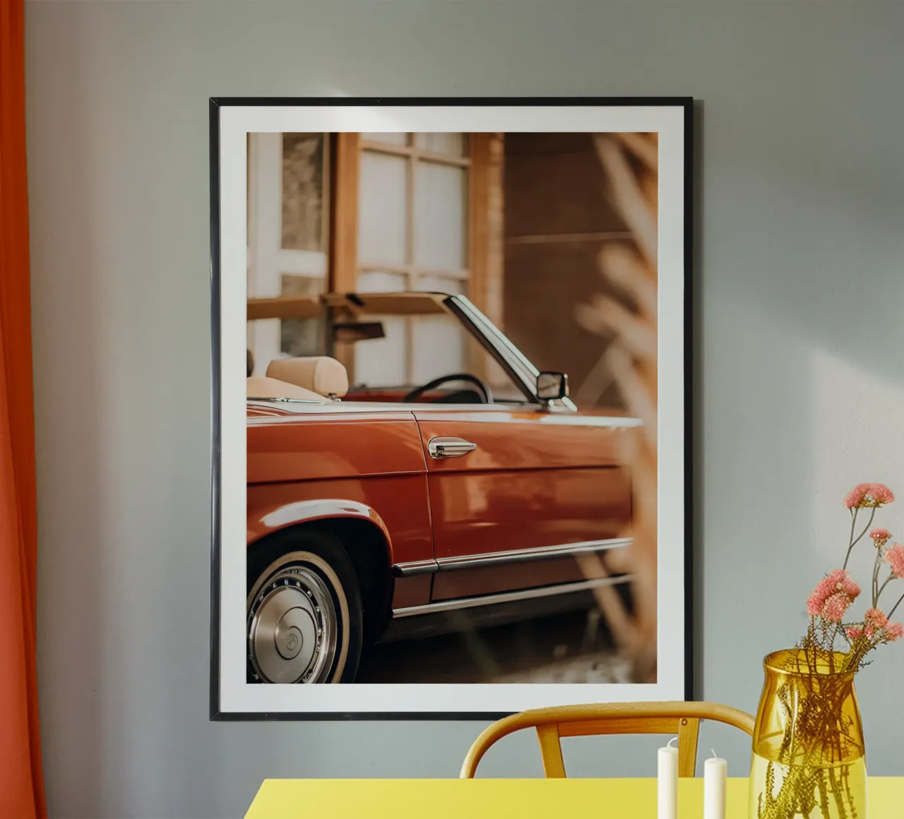 Roter Oldtimer Poster von CAR EDITION