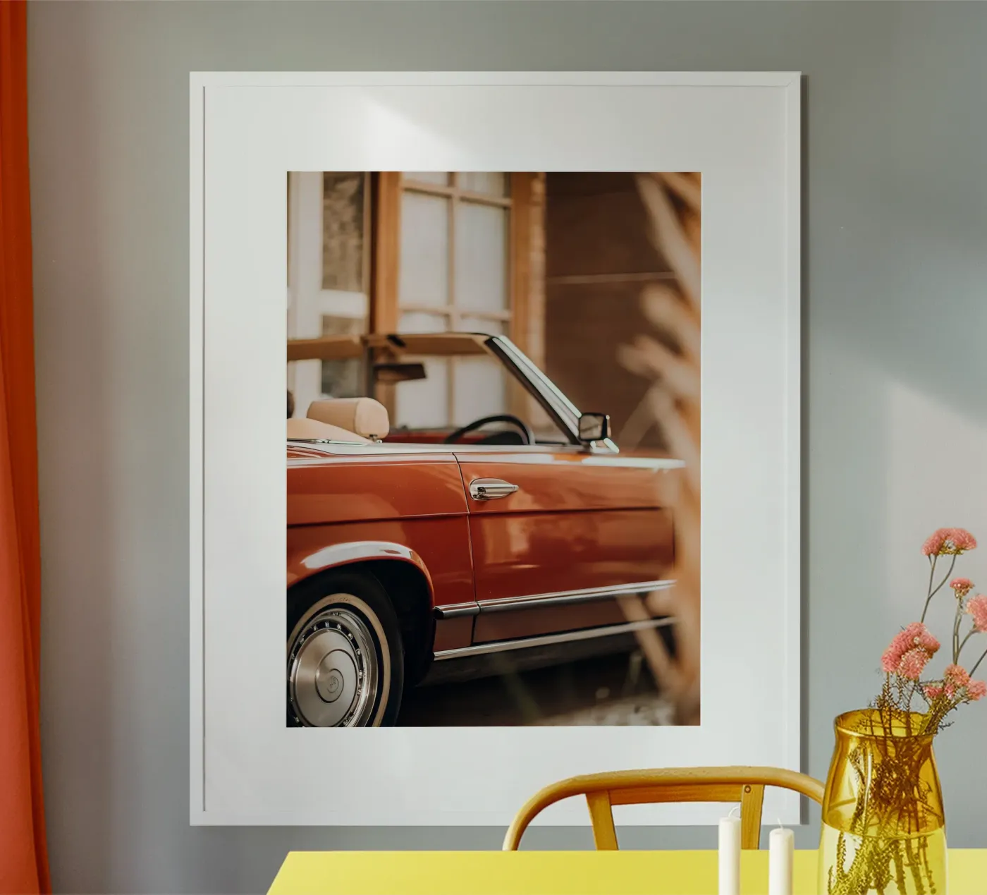 Red Classic Car Poster von CAR EDITION