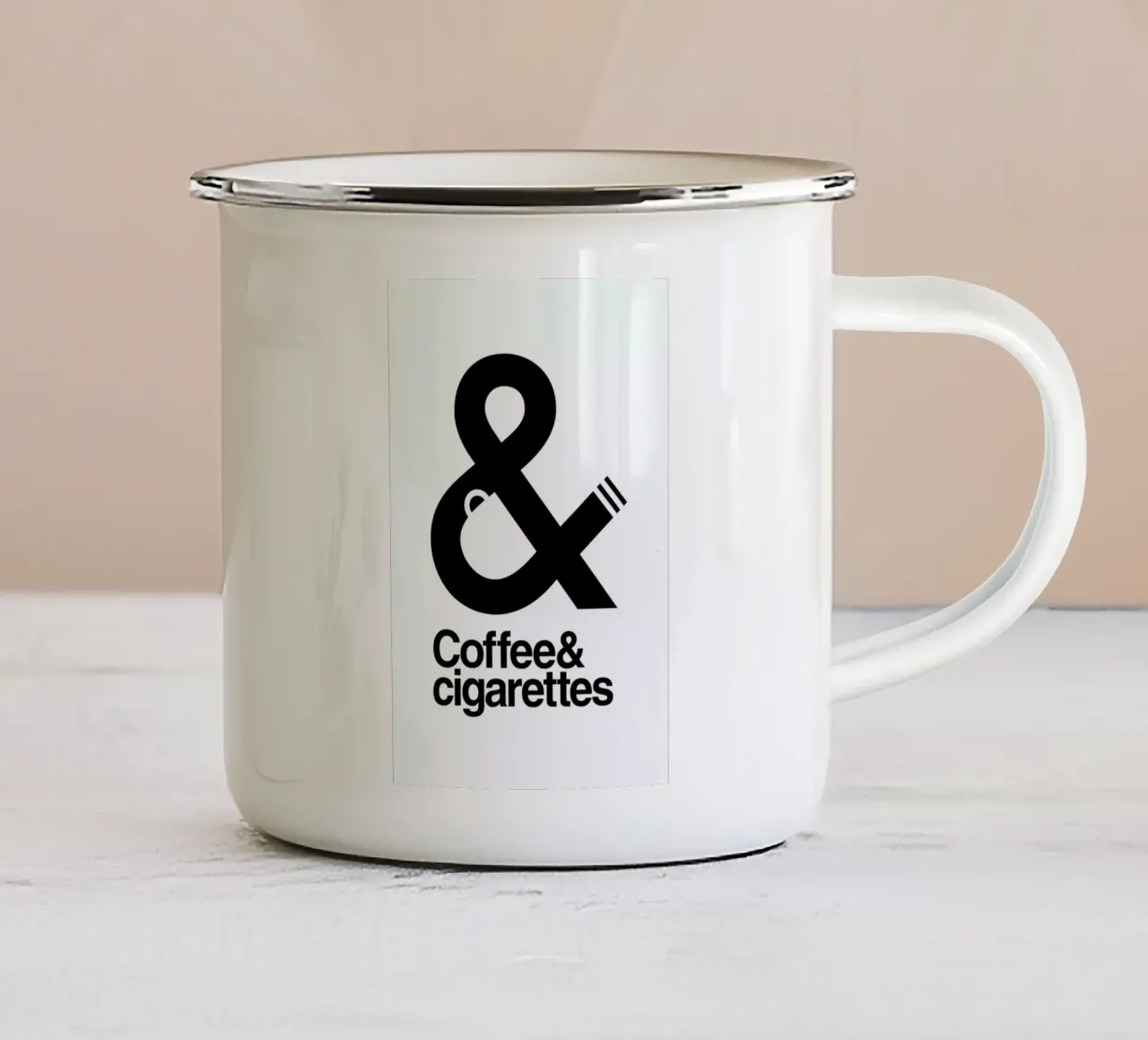 Coffee And Cigarettes 01 emaille mok van Viktor Hertz
