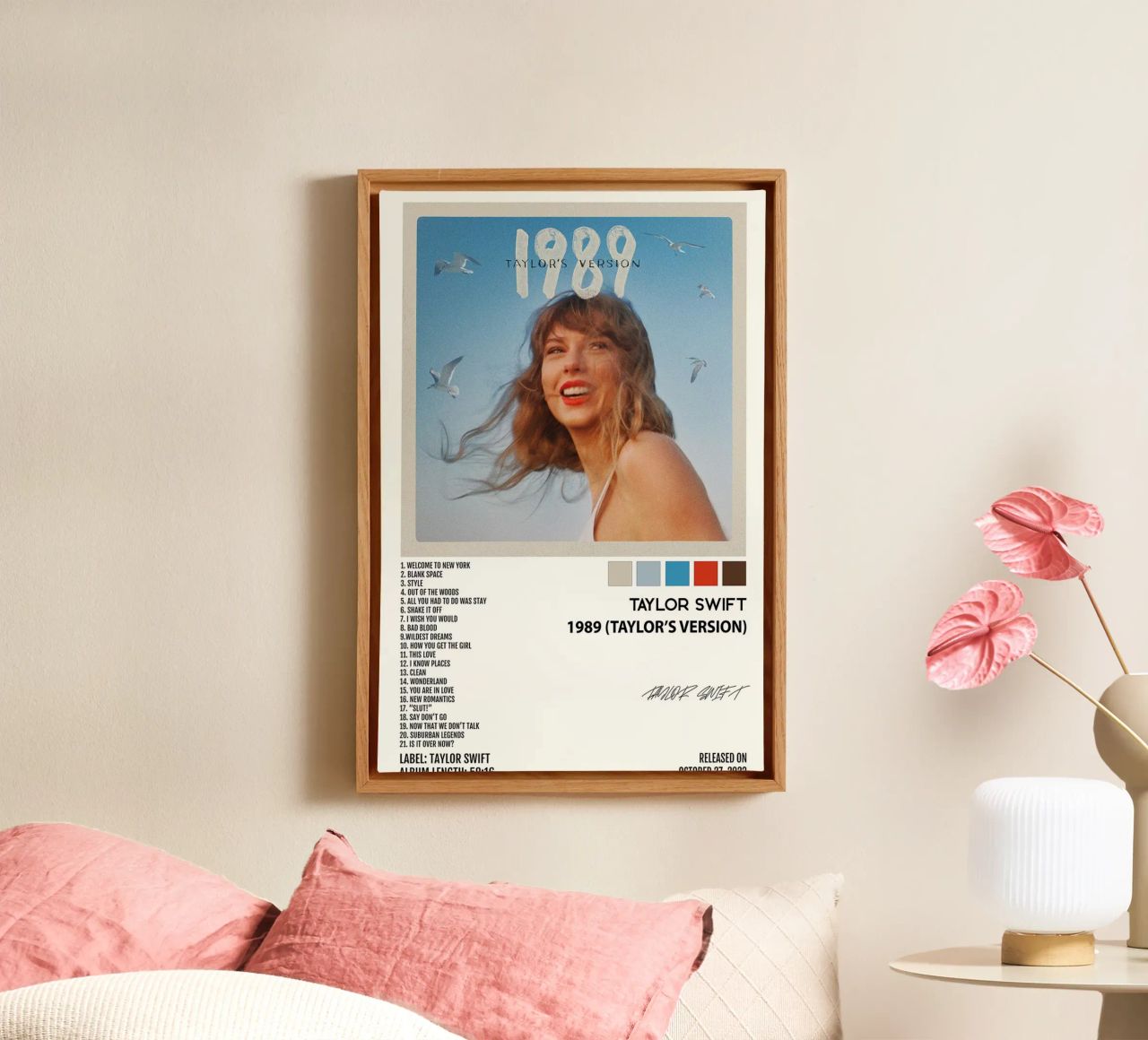 Taylor Swift 1898 Album Song List Leinwand von avissta