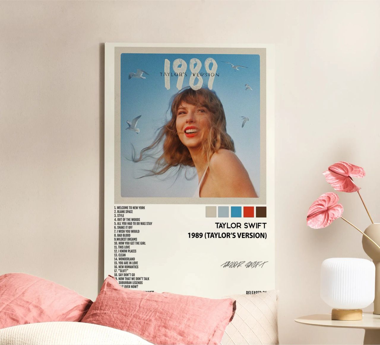 Taylor Swift 1898 Album Song List Leinwand von avissta