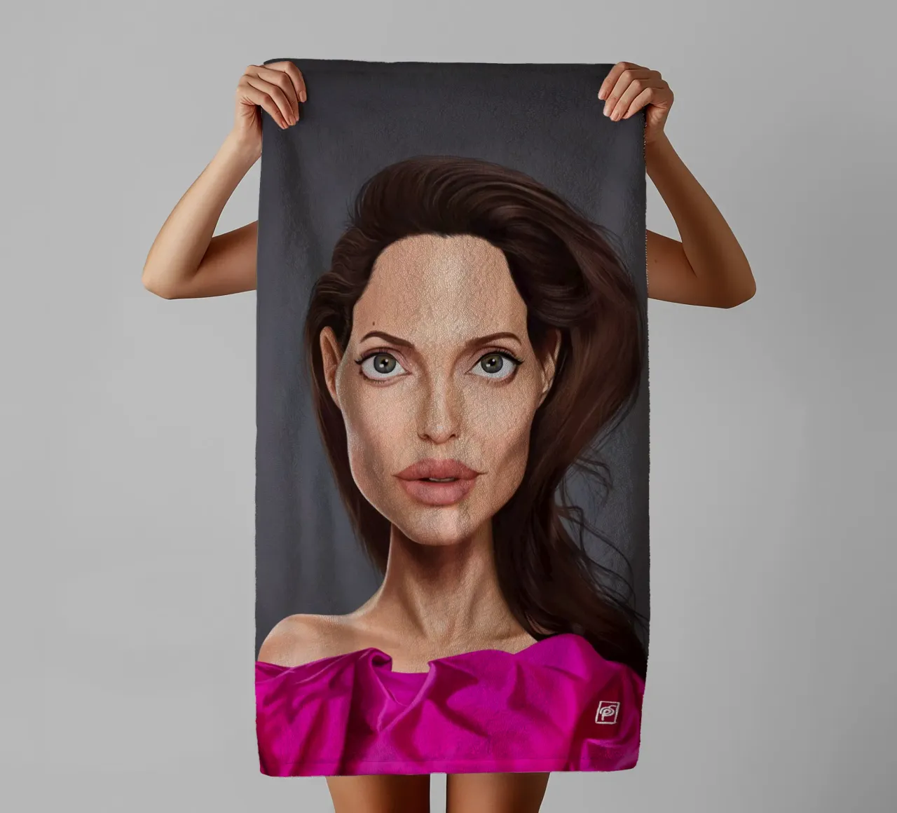 Angelina Jolie Handtuch von Rob Art | Illustration