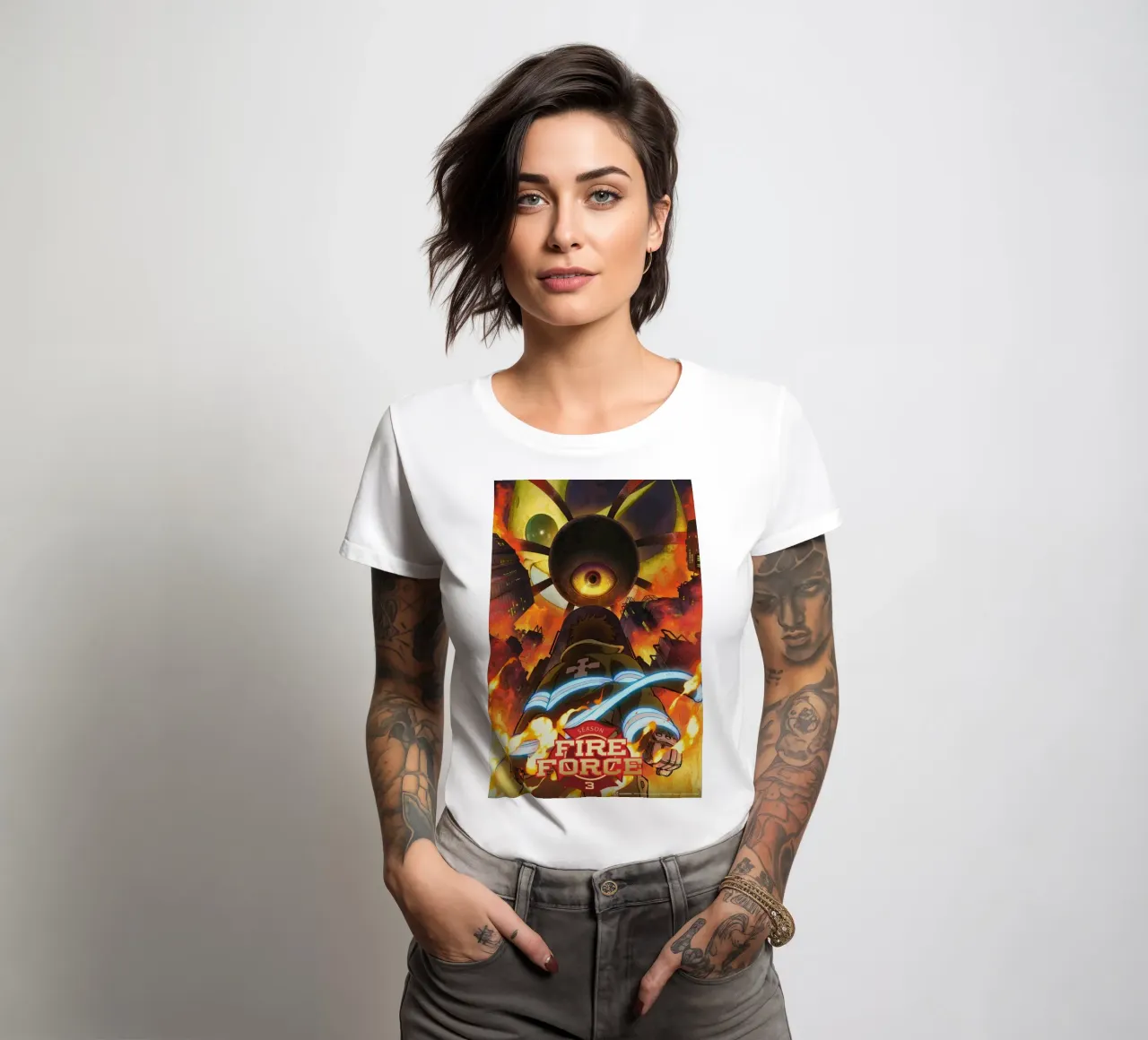 Enen no shouboutai 3 women's fitted t-shirt by withandname