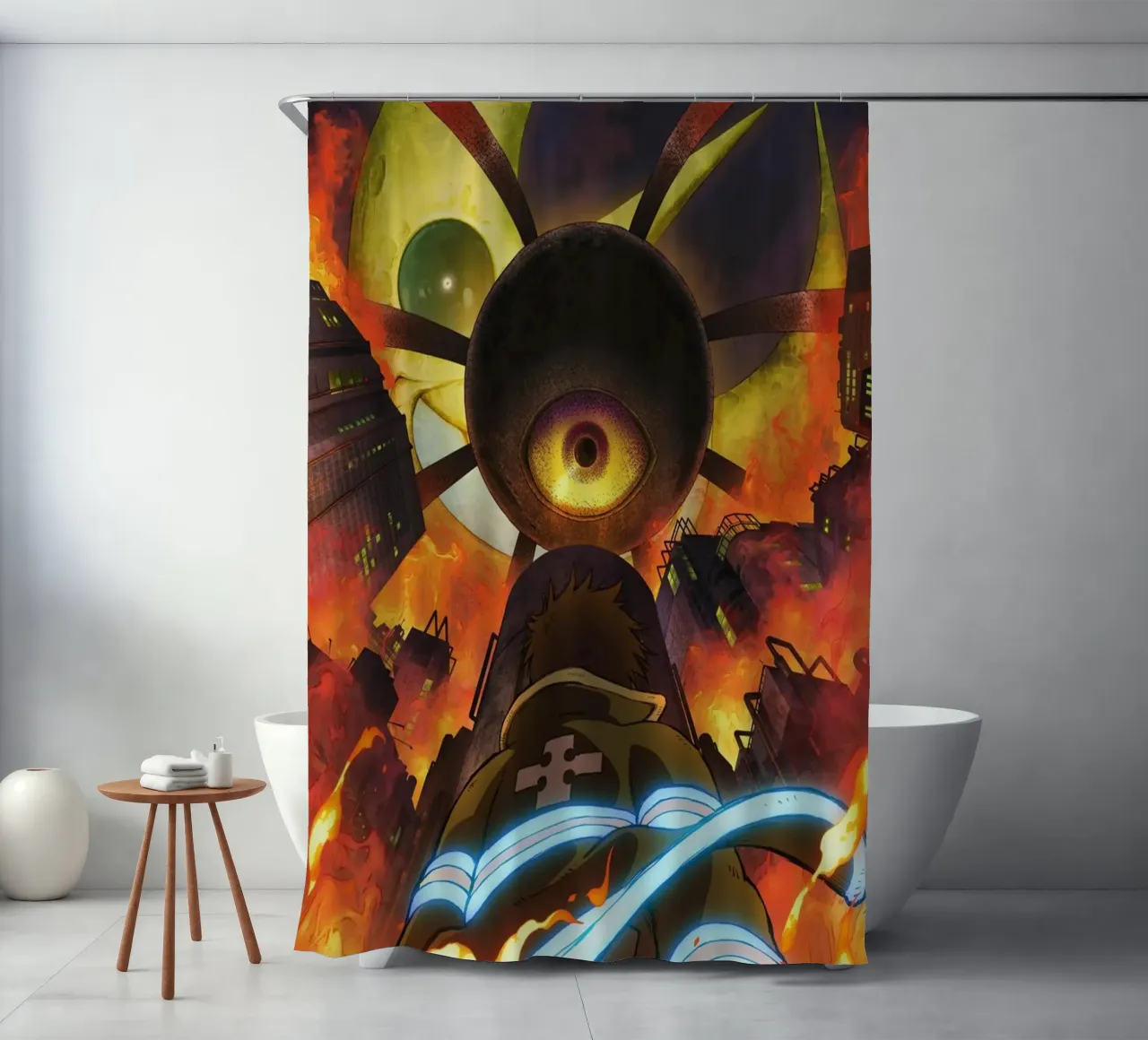 Enen no shouboutai 3 shower curtain by withandname