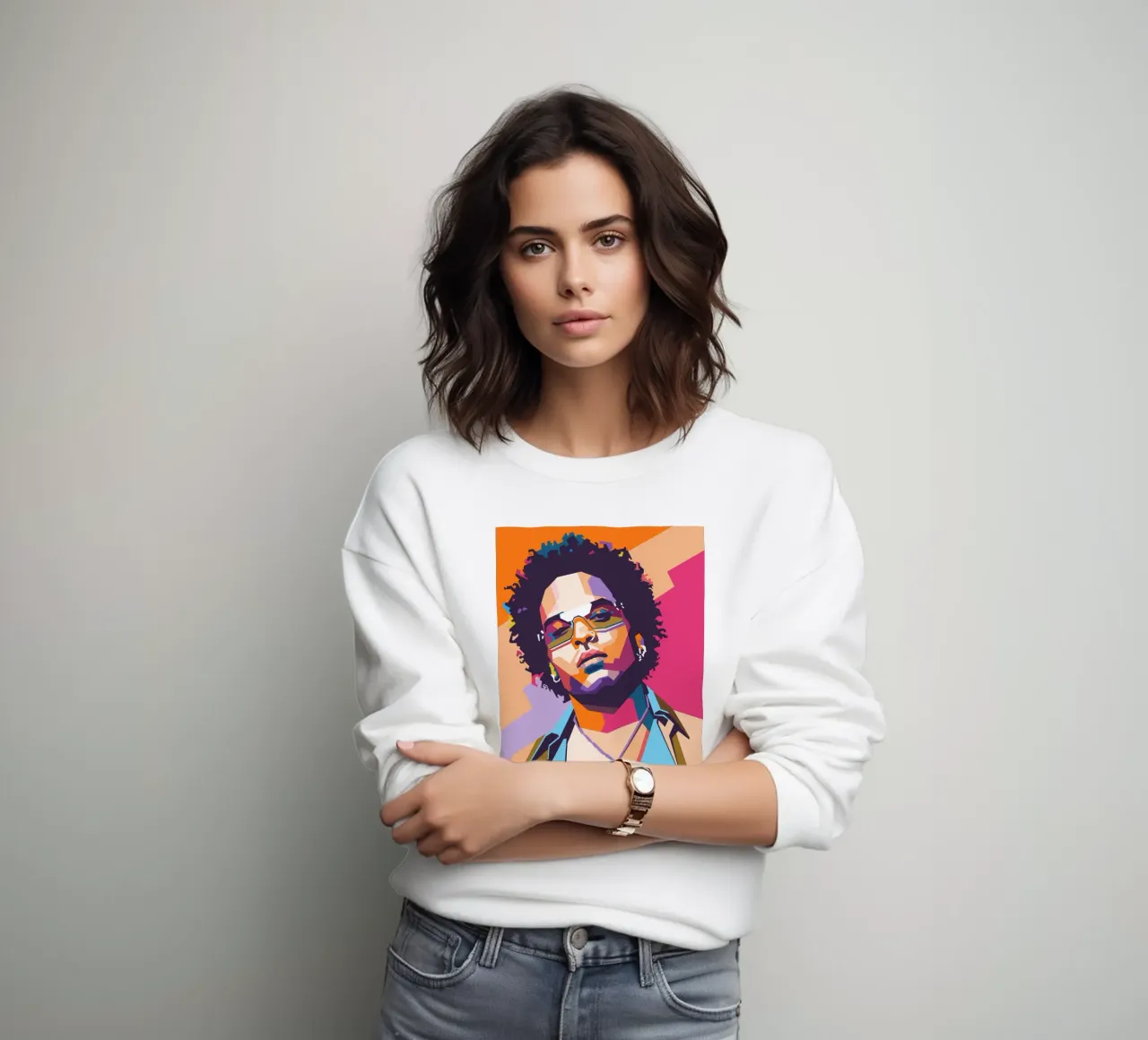 Lenny Kravitz pop art portrait sweatshirt by Hantamrata