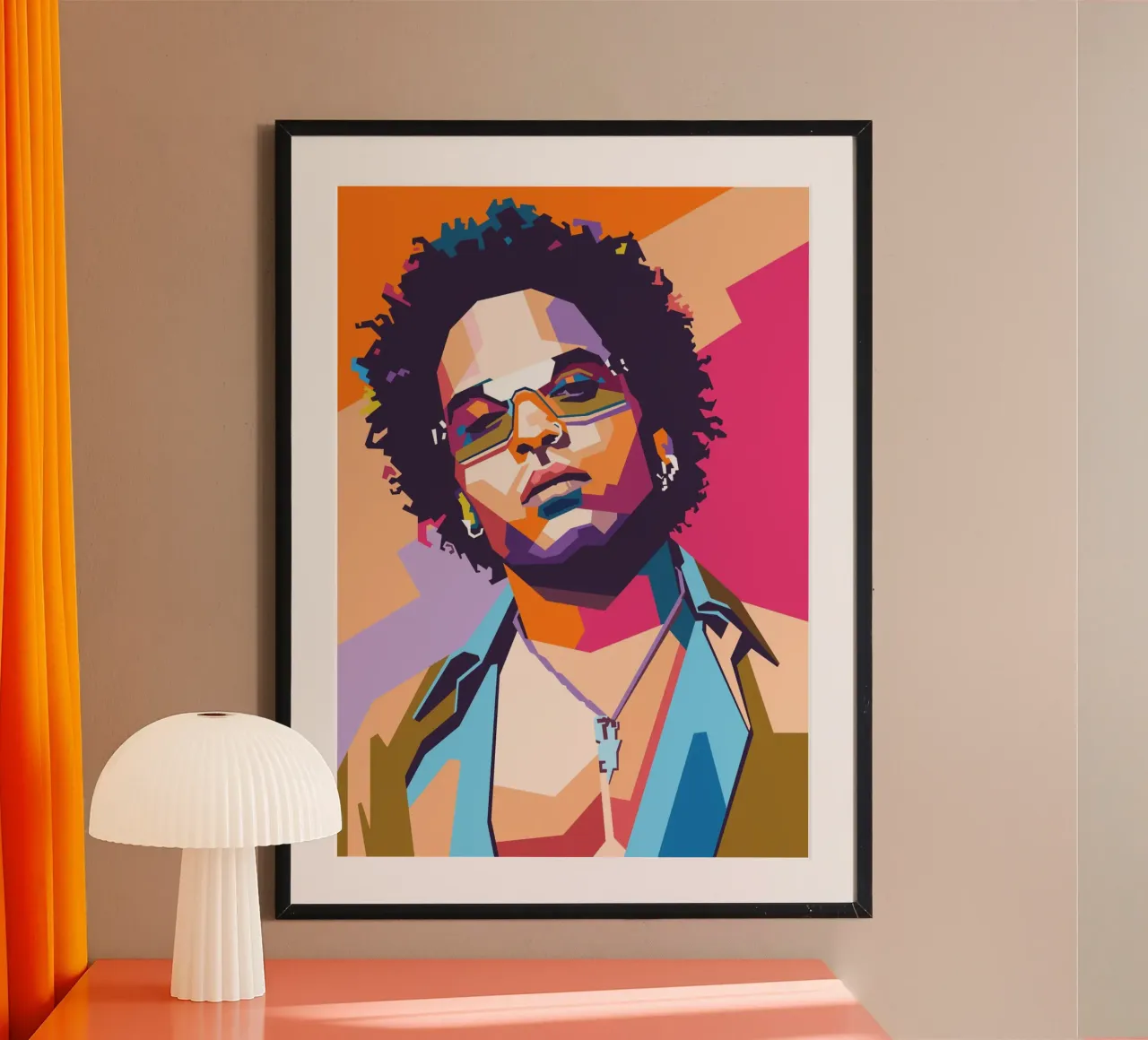 Lenny Kravitz Pop-Art-Porträt Hahnemühle von Hantamrata