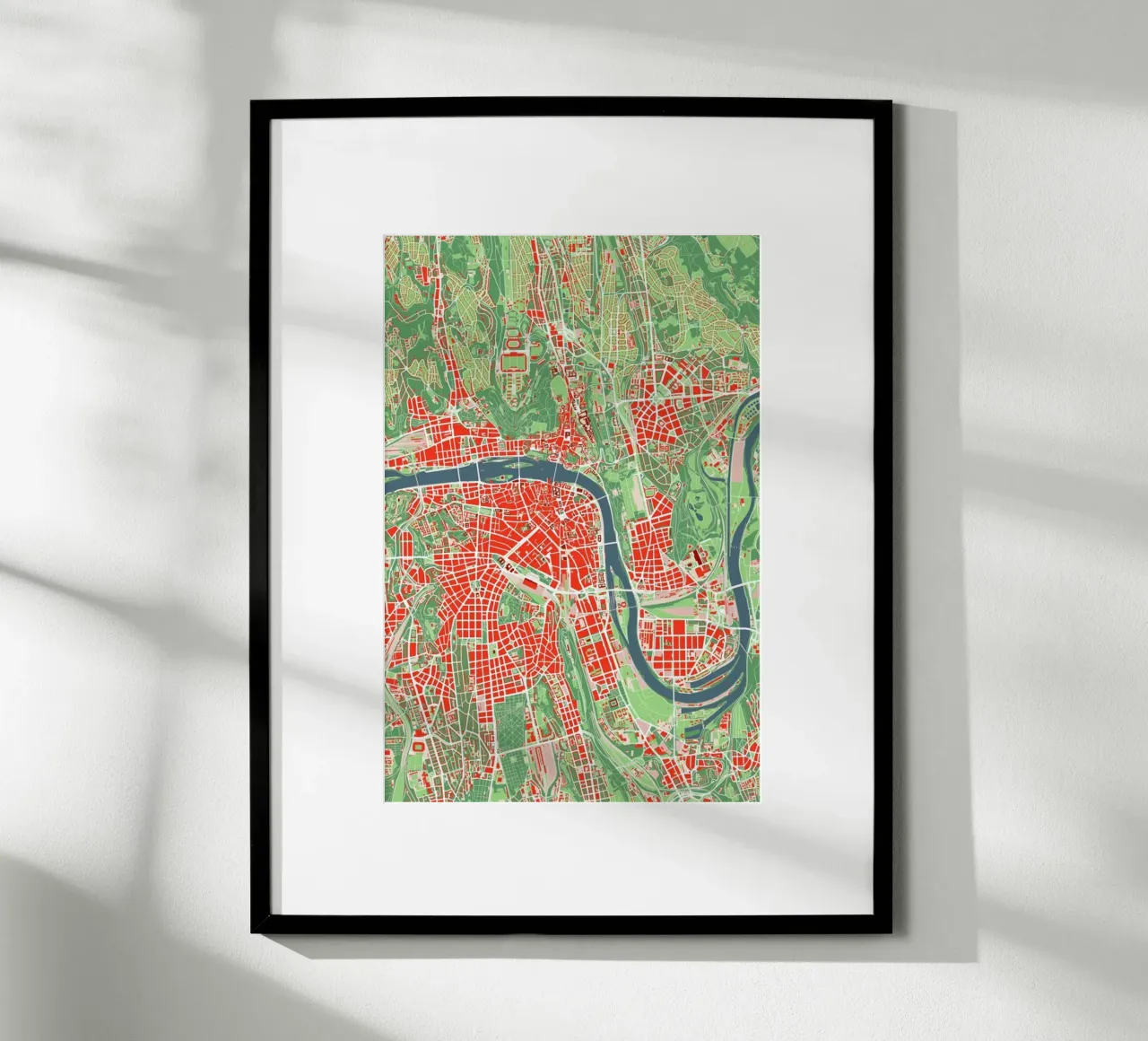 Prague Classic poster con telaio in legno da Planos Urbanos