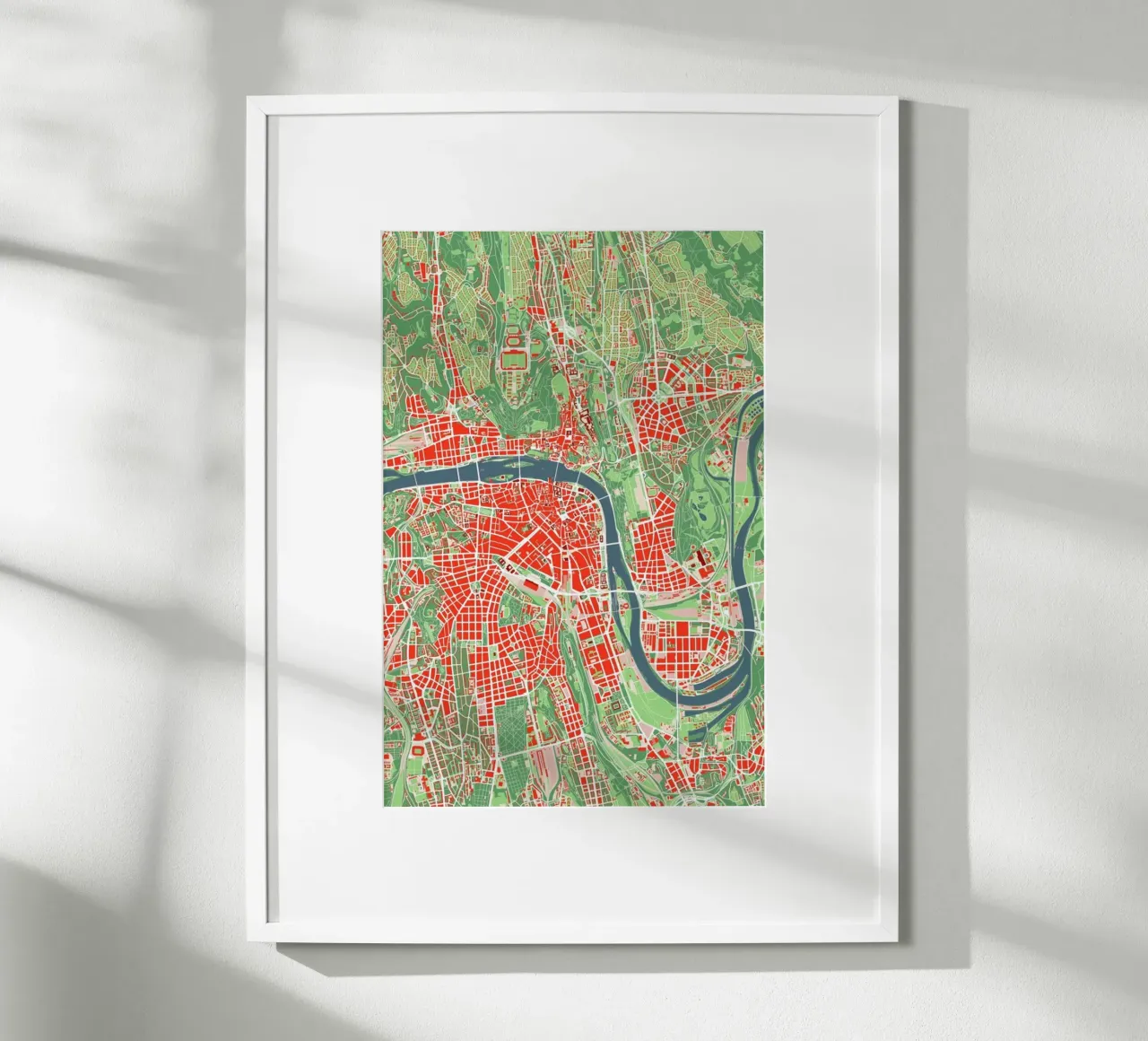 Prague Classic poster con telaio in legno da Planos Urbanos