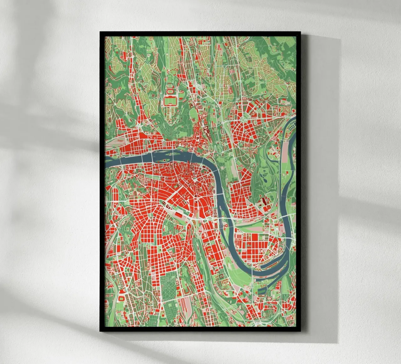 Prague Classic poster con telaio in legno da Planos Urbanos