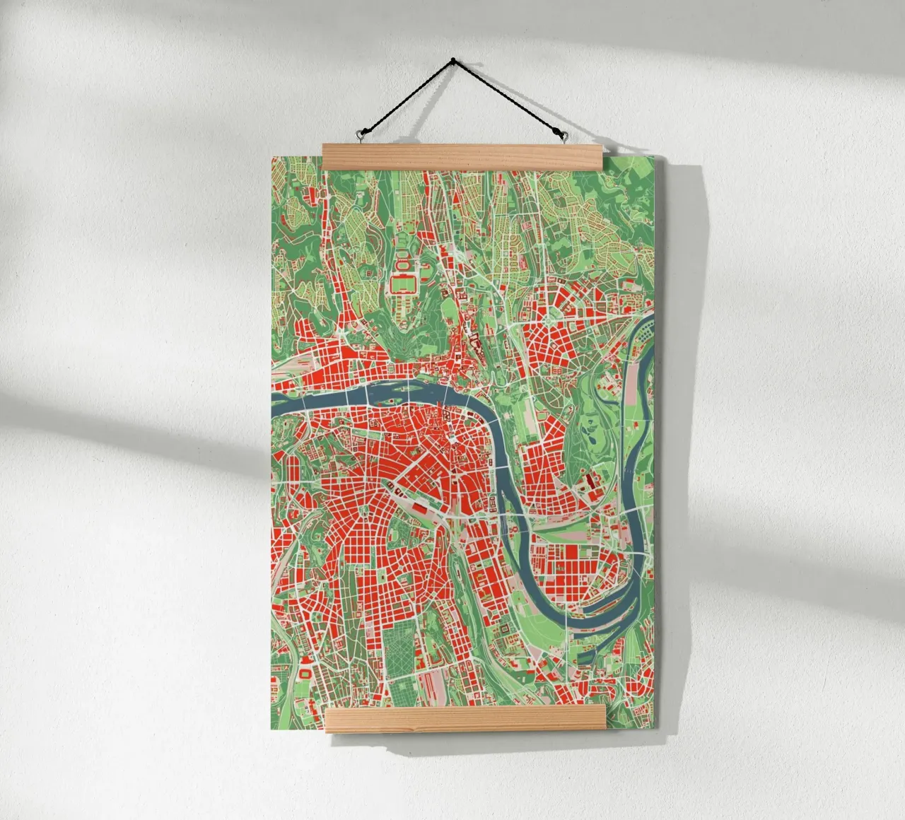 Prague Classic poster con telaio in legno da Planos Urbanos