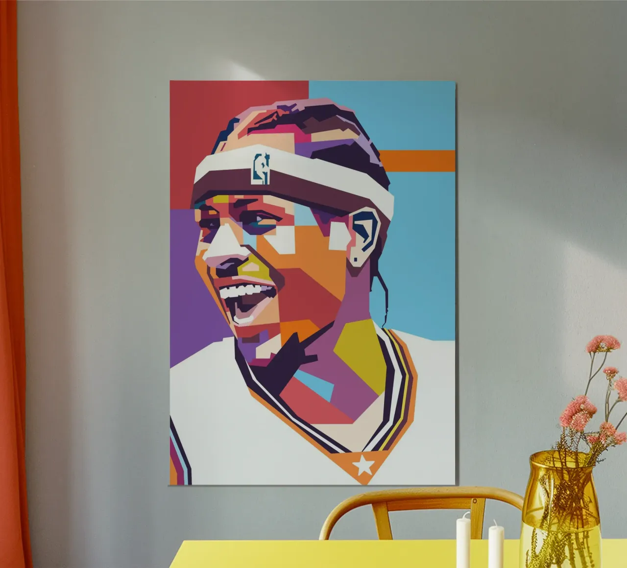 Allen Iverson leggenda del basket poster con telaio in legno da Hantamrata