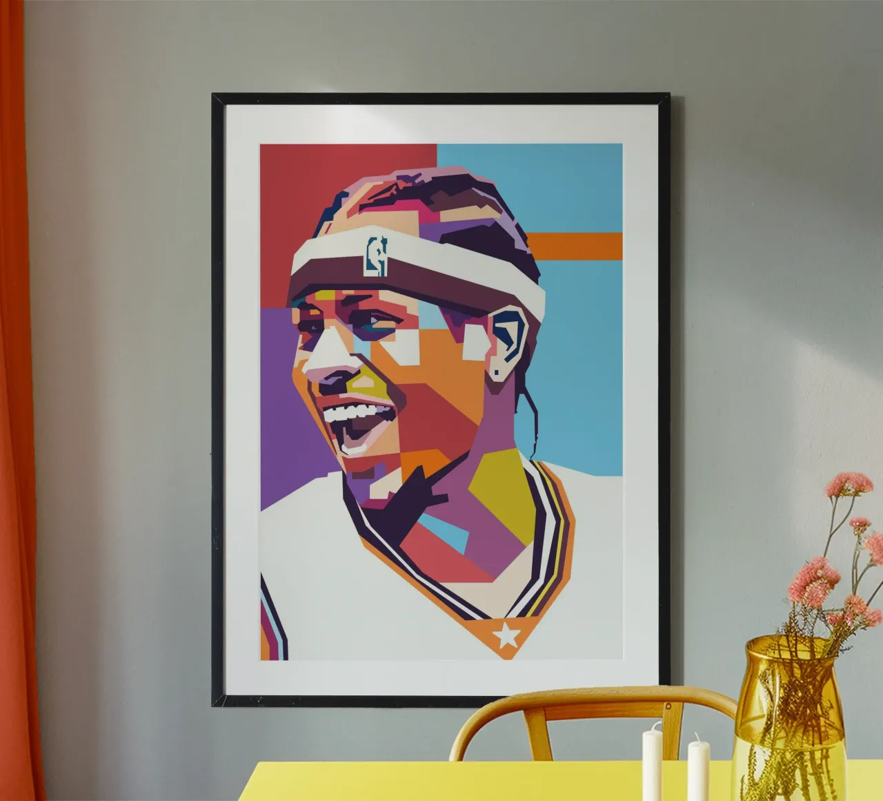 Allen Iverson leggenda del basket poster con telaio in legno da Hantamrata
