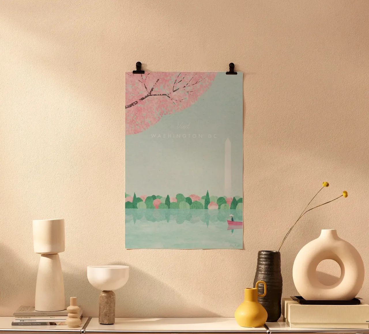 Washington poster con telaio in legno da Henry Rivers