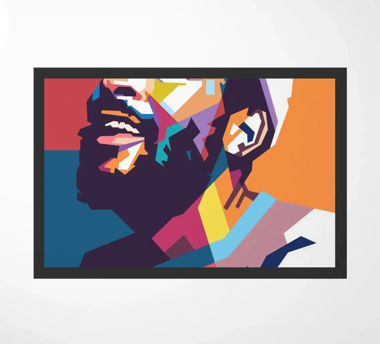 Marvin Gaye pop art portrait doormat by Hantamrata