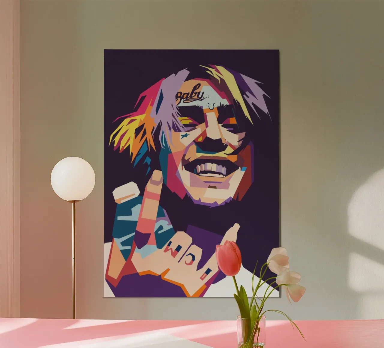Design tributo a Lil Peep alluminio dibond da Hantamrata