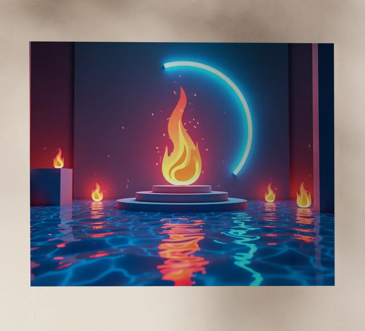 Fuoco e acqua pellicola backlit da CASTILO