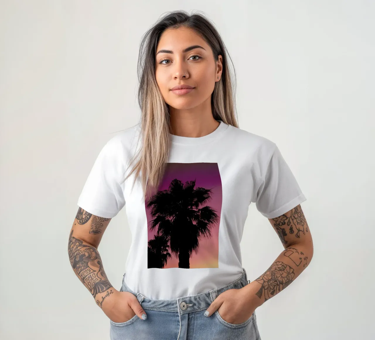 Palms at Sundown t-shirt da Sebastian Hilgetag