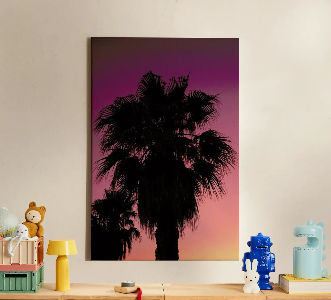Palms at Sundown tela con Cornice a cassetta da Sebastian Hilgetag
