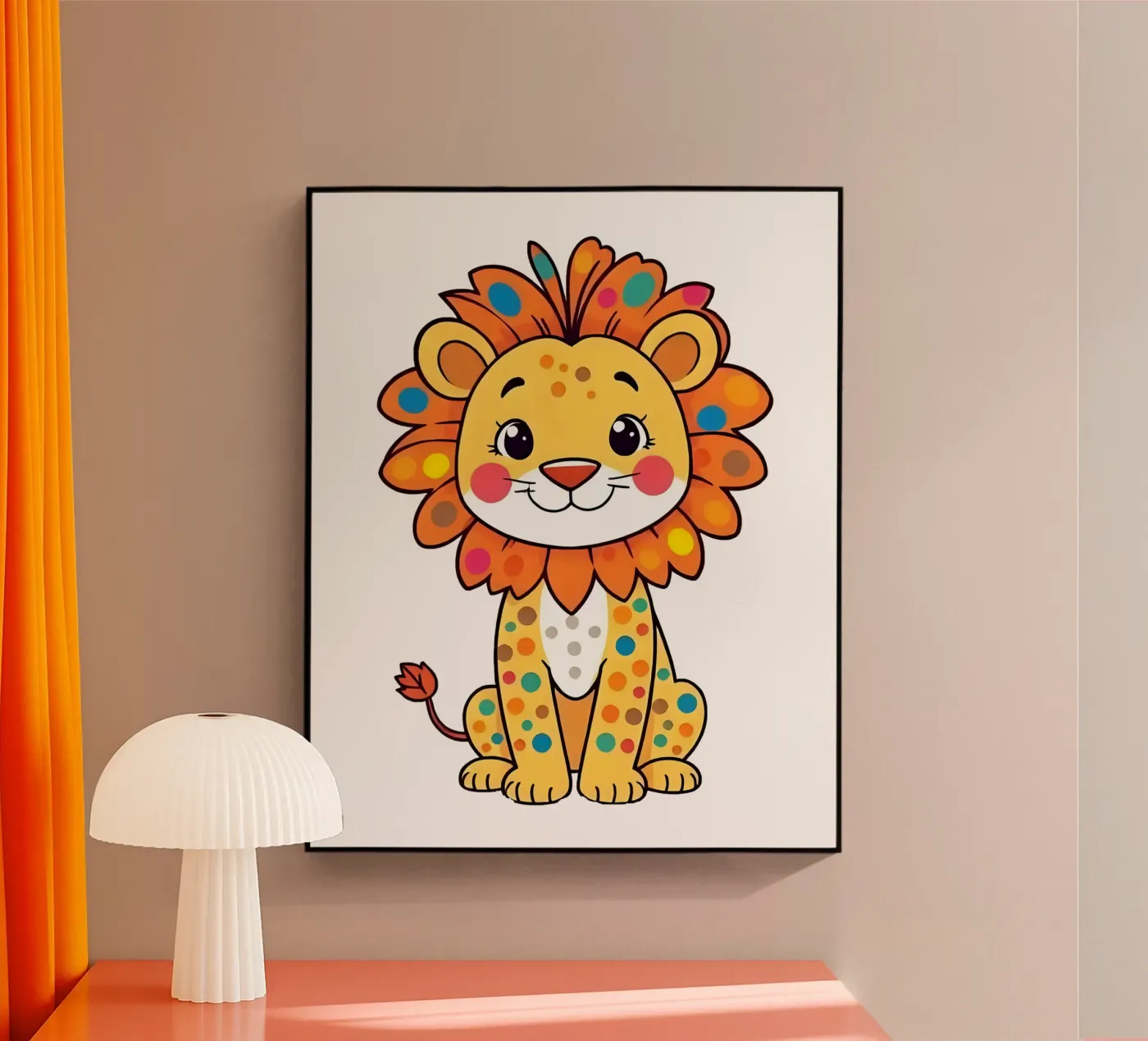 Leeuw_1a acryl van Tierisch bunt by LK