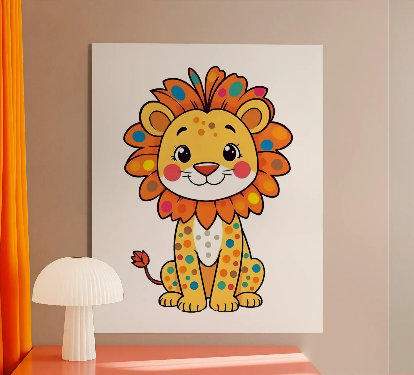 Leeuw_1a acryl van Tierisch bunt by LK