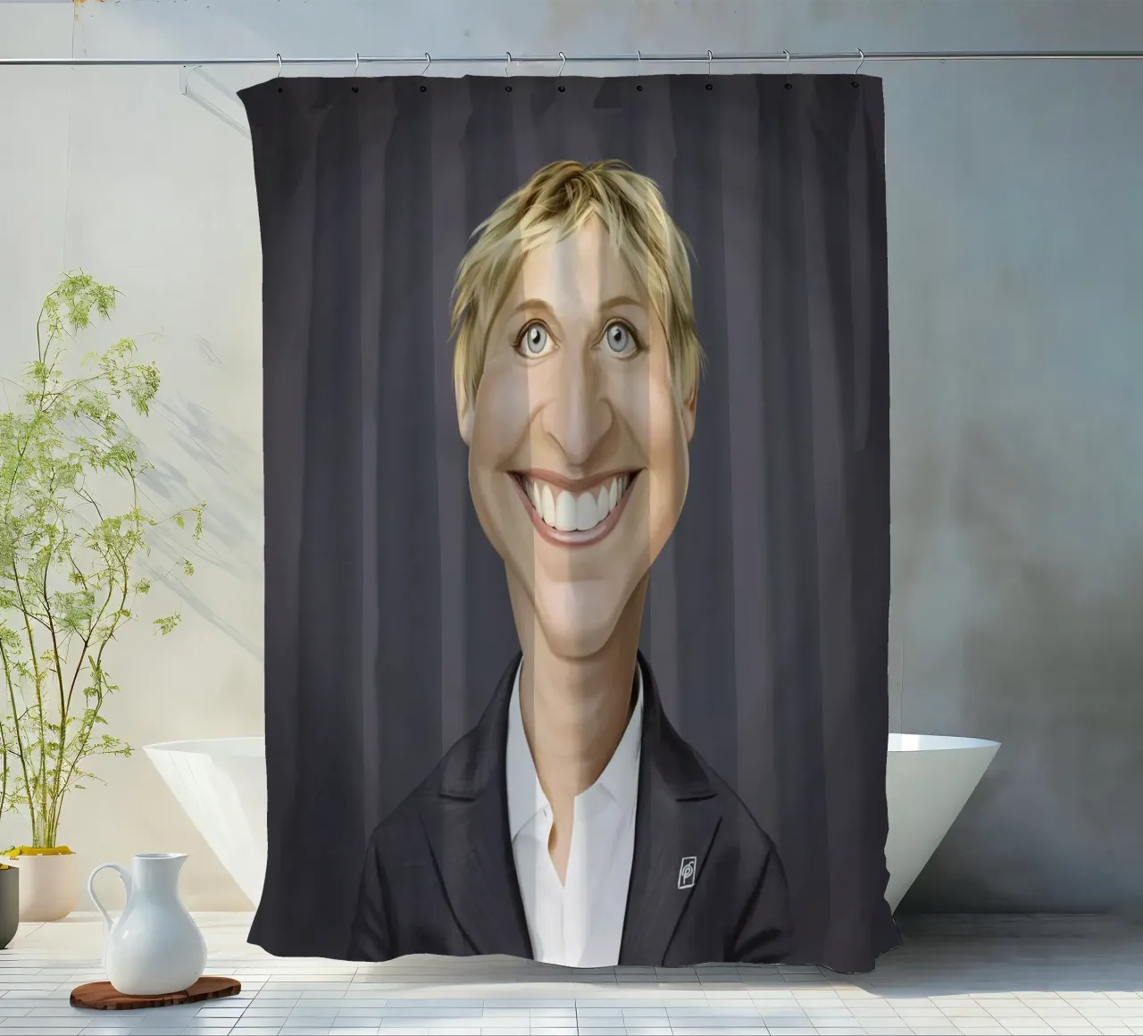 Ellen Degeneres tenda da doccia da Rob Art | Illustration
